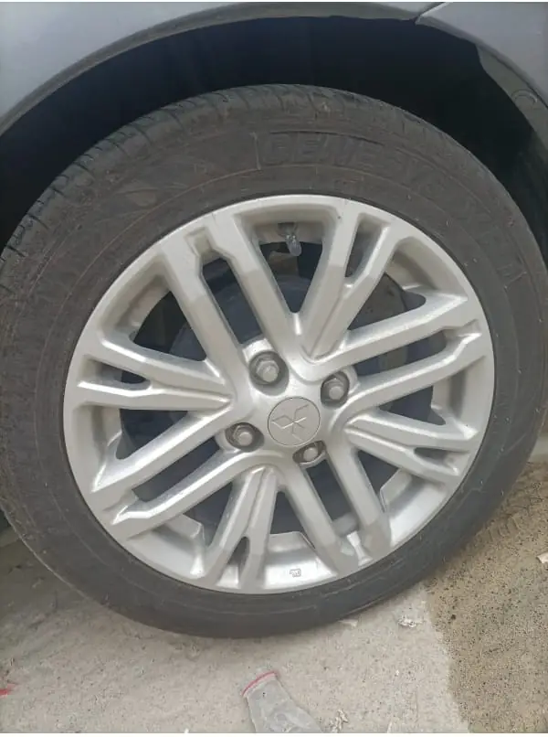 Wheel removed and ready for repair
